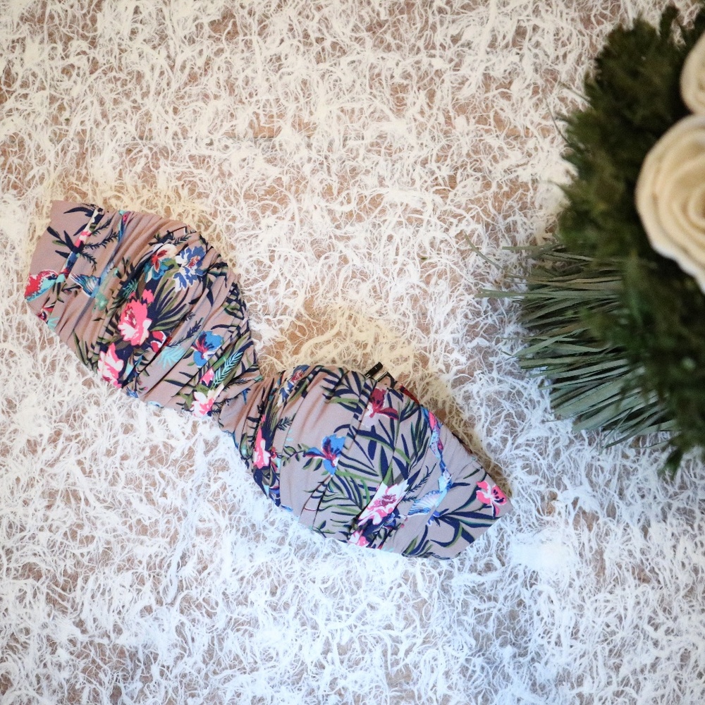 H&M bandeau swim top multi color